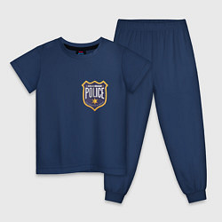 Пижама хлопковая детская Grammar Police Граммар наци, цвет: тёмно-синий