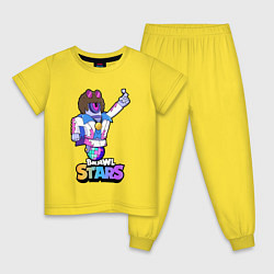 Пижама хлопковая детская STU Disco СТУ Диско, цвет: желтый