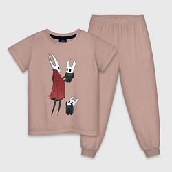 Пижама хлопковая детская Хорнет и рыцари, цвет: пыльно-розовый