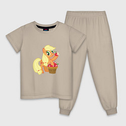 Пижама хлопковая детская Applejack, цвет: миндальный