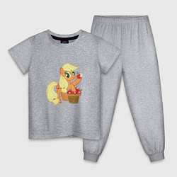 Пижама хлопковая детская Applejack, цвет: меланж
