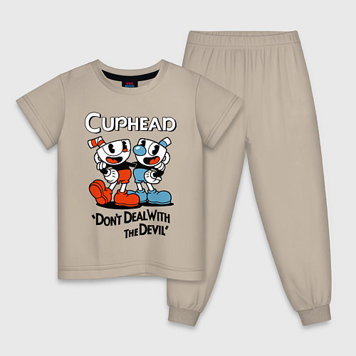 Детская пижама Cuphead, Dont deal with devil / Миндальный – фото 1