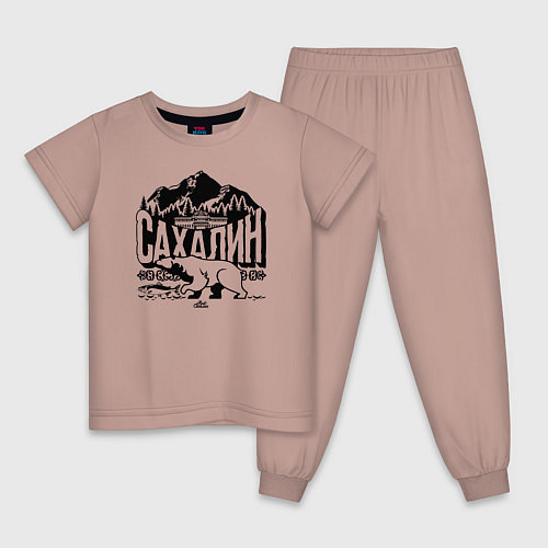 Детская пижама Остров Сахалин / Пыльно-розовый – фото 1