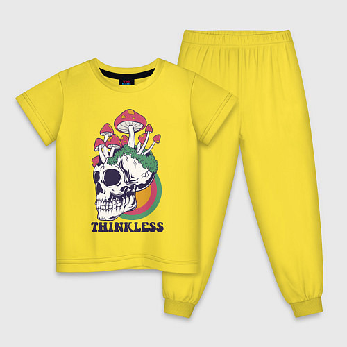 Детская пижама Череп и грибы / Желтый – фото 1