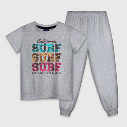 Пижама хлопковая детская Surf, цвет: меланж