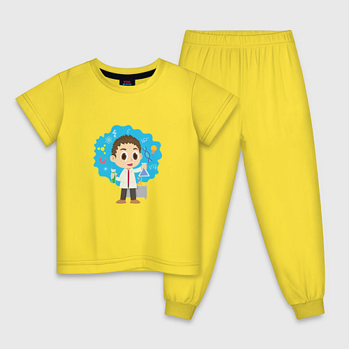 Детская пижама Маленький Ученый / Желтый – фото 1