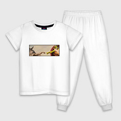 Пижама хлопковая детская Шрек: Сотворение ослика, цвет: белый