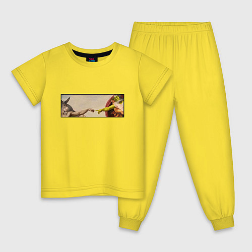 Детская пижама Шрек: Сотворение ослика / Желтый – фото 1