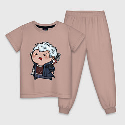 Пижама хлопковая детская Baby Nero, цвет: пыльно-розовый