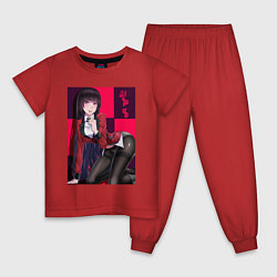 Пижама хлопковая детская Юмэко Джабами Kakegurui Z, цвет: красный