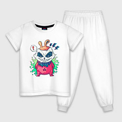 Пижама хлопковая детская Пандао, цвет: белый