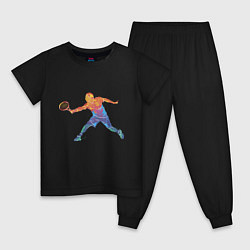 Пижама хлопковая детская Tennis player - man, цвет: черный