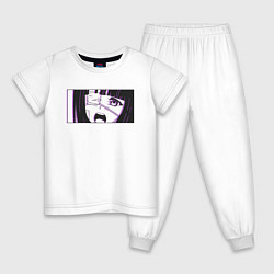 Пижама хлопковая детская Девочка с повязкой на глазу, цвет: белый