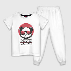 Пижама хлопковая детская Japan Kingdom of Pandas, цвет: белый