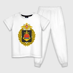Пижама хлопковая детская БАЛТИЙСКИЙ ФЛОТ ВМФ РОССИИ, цвет: белый