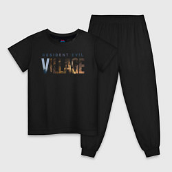Пижама хлопковая детская Resident Evil 8 Village Logo, цвет: черный