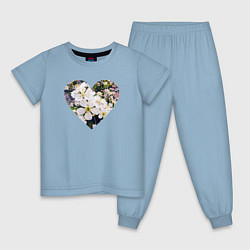 Пижама хлопковая детская Spring heart, цвет: мягкое небо