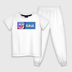 Пижама хлопковая детская GALE ПЛАШКА, цвет: белый