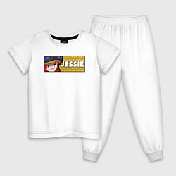 Пижама хлопковая детская JESSIE ПЛАШКА, цвет: белый