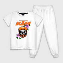 Пижама хлопковая детская KTM RALLY LIFE Z, цвет: белый