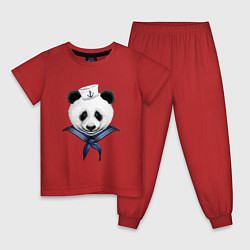 Пижама хлопковая детская Captain Panda, цвет: красный