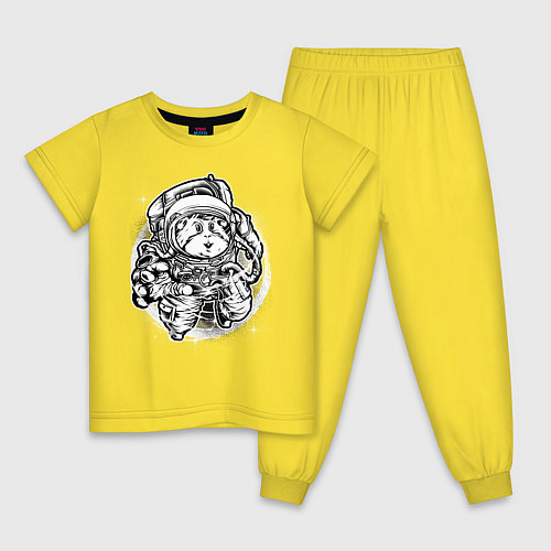 Детская пижама Хомяк космонавт / Желтый – фото 1