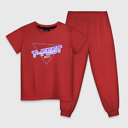 Пижама хлопковая детская T-Fest цвета красный — фото 1