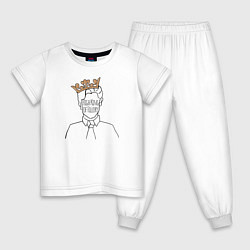Пижама хлопковая детская High King of Fillory, цвет: белый