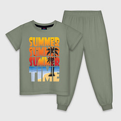 Пижама хлопковая детская SUMMER TIME, цвет: авокадо