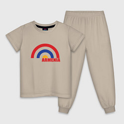 Пижама хлопковая детская Армения Armenia, цвет: миндальный