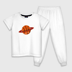 Пижама хлопковая детская Basketball Planet, цвет: белый