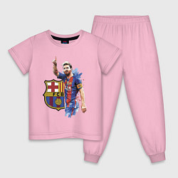 Пижама хлопковая детская Lionel Messi Barcelona Argentina!, цвет: светло-розовый