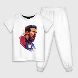 Пижама хлопковая детская Lionel Messi Barcelona Argentina Football, цвет: белый