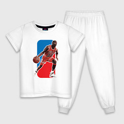 Пижама хлопковая детская NBA - Jordan, цвет: белый