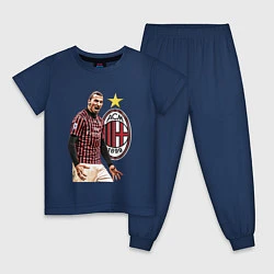 Пижама хлопковая детская Zlatan Ibrahimovic Milan Italy, цвет: тёмно-синий