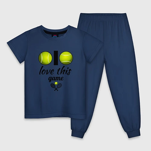 Детская пижама Я люблю теннис / Тёмно-синий – фото 1