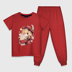 Пижама хлопковая детская Милашка Кли, цвет: красный