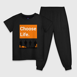 Пижама хлопковая детская Choose Life, цвет: черный