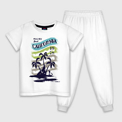 Пижама хлопковая детская CALIFORNIA BEECH, цвет: белый