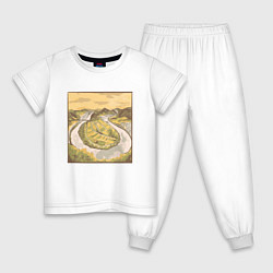 Пижама хлопковая детская Картина - Мозельшляйфе Мозель, цвет: белый