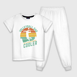 Пижама хлопковая детская Volleyball Dad, цвет: белый