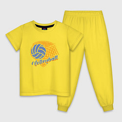 Пижама хлопковая детская Мой Волейбол, цвет: желтый
