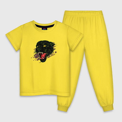 Детская пижама Голова пантеры / Желтый – фото 1