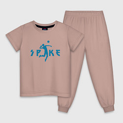 Пижама хлопковая детская Spike, цвет: пыльно-розовый