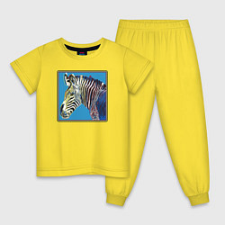 Пижама хлопковая детская Зебра, Энди Уорхол, цвет: желтый