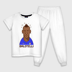 Пижама хлопковая детская Balotelli, цвет: белый