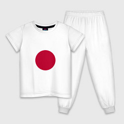 Пижама хлопковая детская Япония Японский флаг, цвет: белый