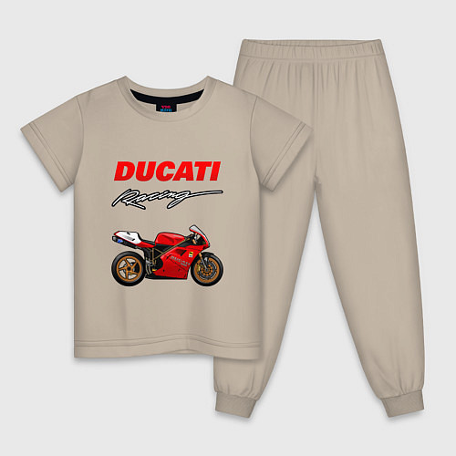 Детская пижама DUCATI ДУКАТИ MOTOSPORT / Миндальный – фото 1