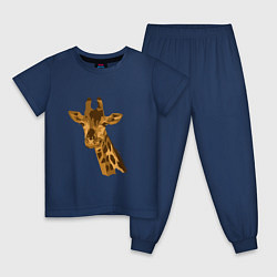 Пижама хлопковая детская Жираф Жора, цвет: тёмно-синий