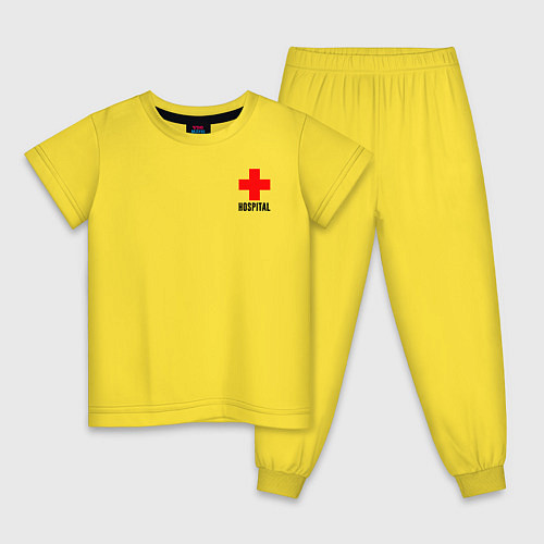 Детская пижама Hospital TEXT / Желтый – фото 1